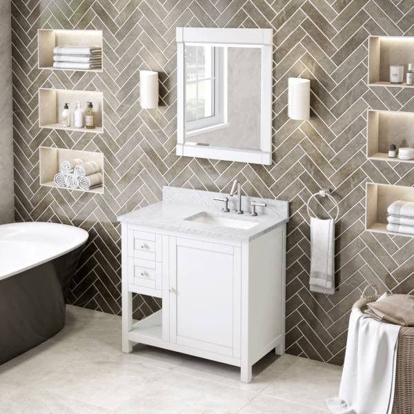 Jeffrey Alexander Astoria Transitional 36" White Single Sink Vanity