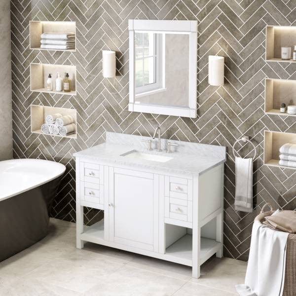 Jeffrey Alexander Astoria Transitional 48" White Single Sink Vanity