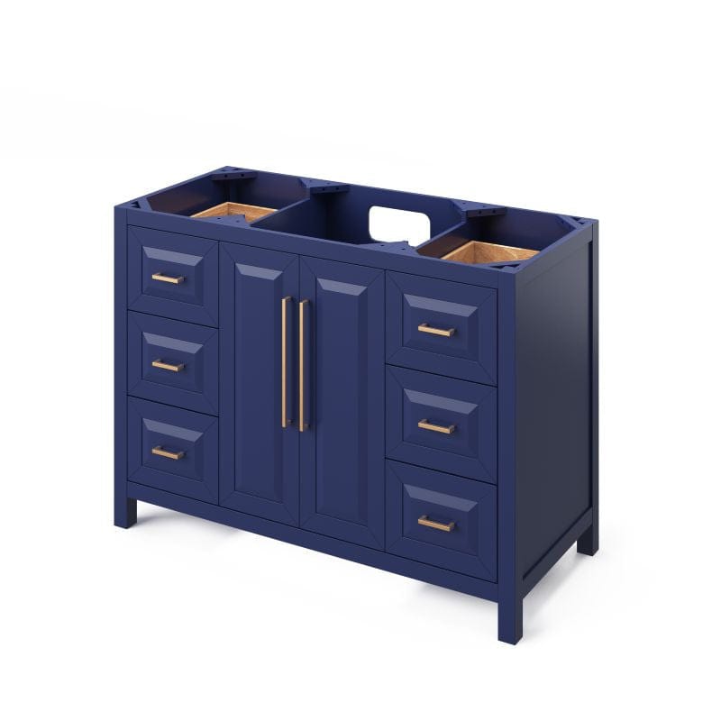 Jeffrey Alexander Cade Contemporary 48" Hale Blue Single Undermount Sink Vanity w/ Quartz Top