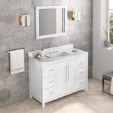 Jeffrey Alexander Cade Contemporary 48" White Single Undermount Sink Vanity w/ Quartz Top