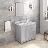 Jeffrey Alexander Cade Modern 36" Grey Single Sink Vanity, Left Offset