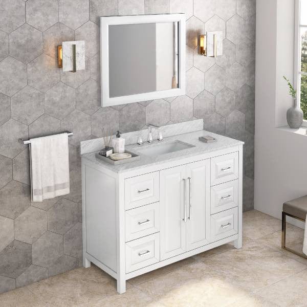 Jeffrey Alexander Cade Modern 48" White Single Sink Vanity