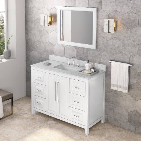 Jeffrey Alexander Cade Modern 48" White Single Sink Vanity