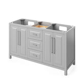 Jeffrey Alexander Cade Modern 60" Gray Double Undermount Sink Vanity w/ Marble Top