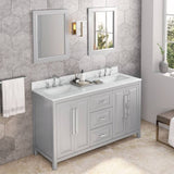 Jeffrey Alexander Cade Modern 60" Gray Double Undermount Sink Vanity w/ Marble Top