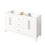 Jeffrey Alexander Cade Modern 60" White Double Undermount Sink Vanity w/ Quartz Top