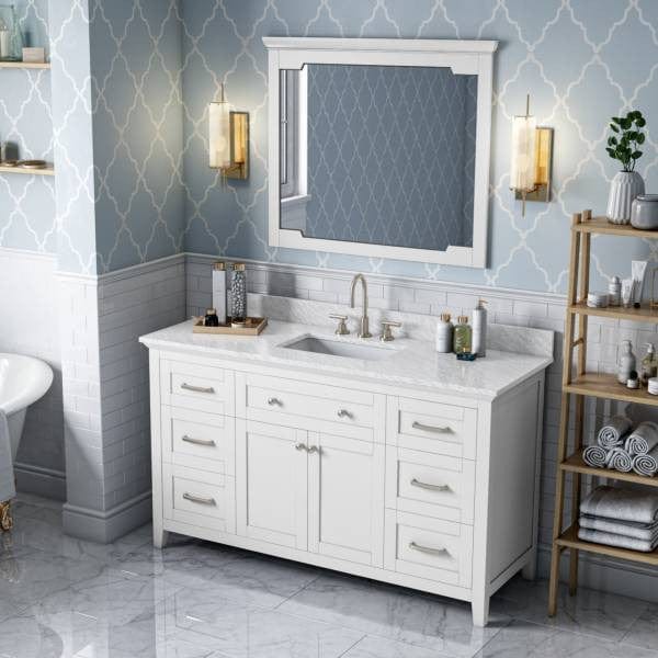 Jeffrey Alexander Chatcham Traditional 60" White Single Sink Vanity