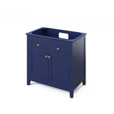 Jeffrey Alexander Chatham Contemporary 36" Hale Blue Single Undermount Sink Vanity w/ Quartz Top