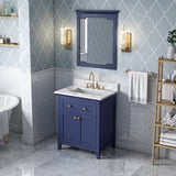 Jeffrey Alexander Chatham Traditional 30" Hale Blue Single Undermount Sink Vanity w/ Quartz top