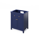 Jeffrey Alexander Chatham Traditional 30" Hale Blue Single Undermount Sink Vanity w/ Quartz top