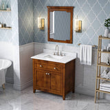 Jeffrey Alexander Chatham Traditional 36" Chocolate Single Undermount Sink Vanity w/ Marble Top