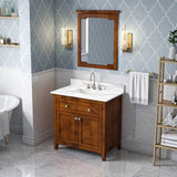 Jeffrey Alexander Chatham Traditional 36" Chocolate Single Undermount Sink Vanity w/ Quartz Top