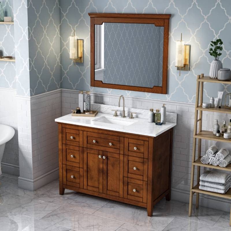 Jeffrey Alexander Chatham Traditional 48" Chocolate Single Undermount Sink Vanity w/ Marble Top