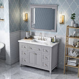 Jeffrey Alexander Chatham Traditional 48" Gray Single Undermount Sink Vanity w/ Quartz Top