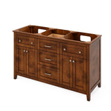 Jeffrey Alexander Chatham Traditional 60" Chocolate Double Undermount Sink Vanity w/ Marble Top