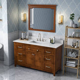 Jeffrey Alexander Chatham Traditional 60" Chocolate Single Undermount Sink Vanity w/ Marble Top