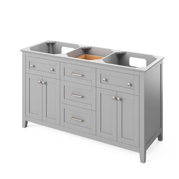 Jeffrey Alexander Chatham Traditional 60" Grey Double Sink Vanity