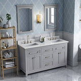 Jeffrey Alexander Chatham Traditional 60" Grey Double Sink Vanity