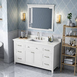 Jeffrey Alexander Chatham Traditional 60" White Single Undermount Sink Vanity w/ Quartz Top