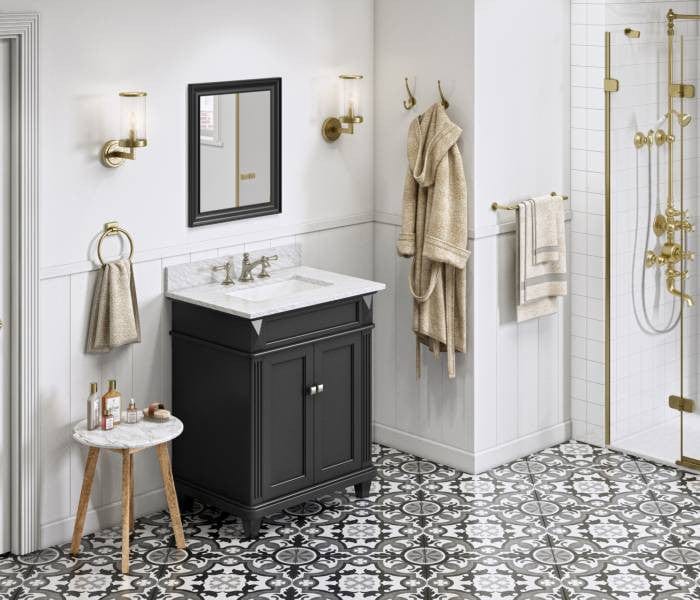 Jeffrey Alexander Douglas Transitional 30" Black Single Sink Vanity