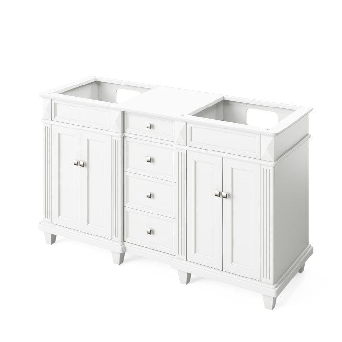 Jeffrey Alexander Douglas Transitional 60" White Double Sink Vanity