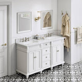 Jeffrey Alexander Douglas Transitional 60" White Double Sink Vanity