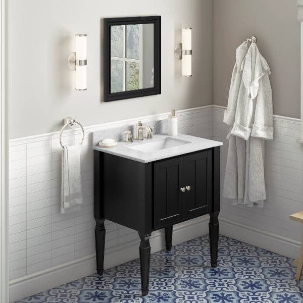 Jeffrey Alexander Jensen Transitional 30" Black Single Sink Vanity