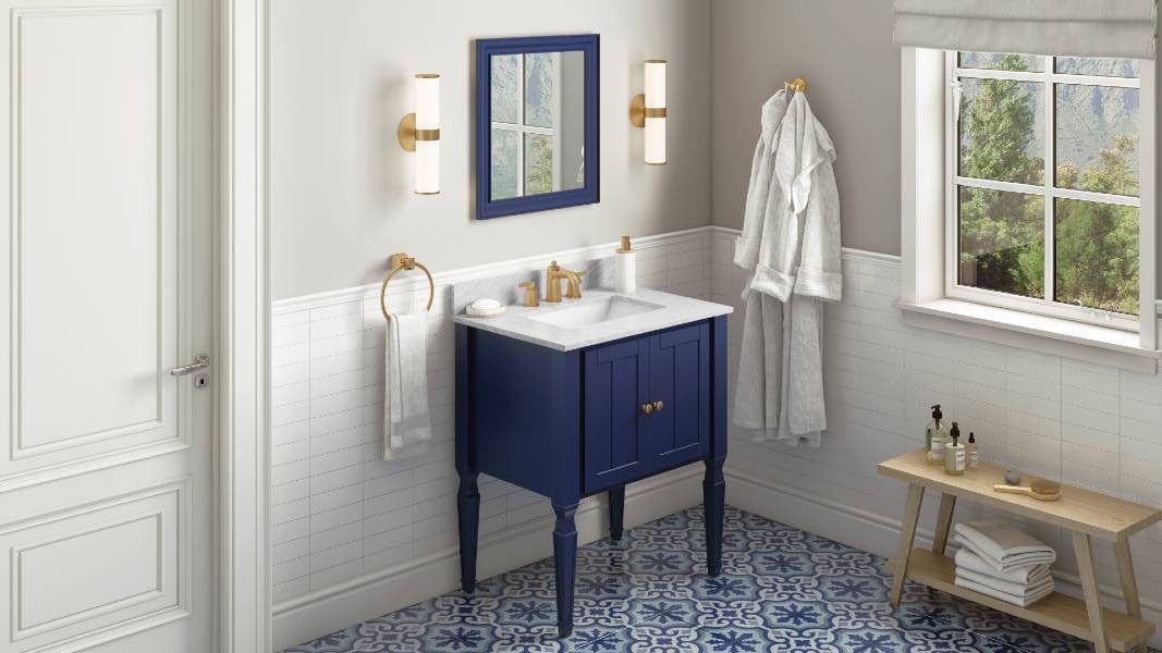 Jeffrey Alexander Jensen Transitional 30" Hale Blue Single Sink Vanity