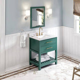 Jeffrey Alexander Wavecrest Contemporary 30" Forest Green Single Sink Vanity