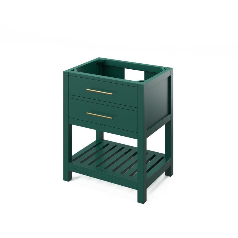 Jeffrey Alexander Wavecrest Contemporary 30" Forest Green Single Sink Vanity w/ Quartz Top