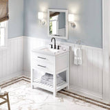 Jeffrey Alexander Wavecrest Contemporary 30" White Single Sink Vanity