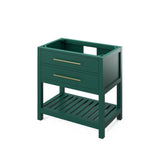 Jeffrey Alexander Wavecrest Contemporary 36" Forest Green Single Sink Vanity