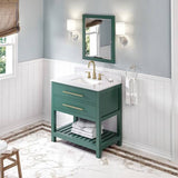 Jeffrey Alexander Wavecrest Contemporary 36" Forest Green Single Sink Vanity