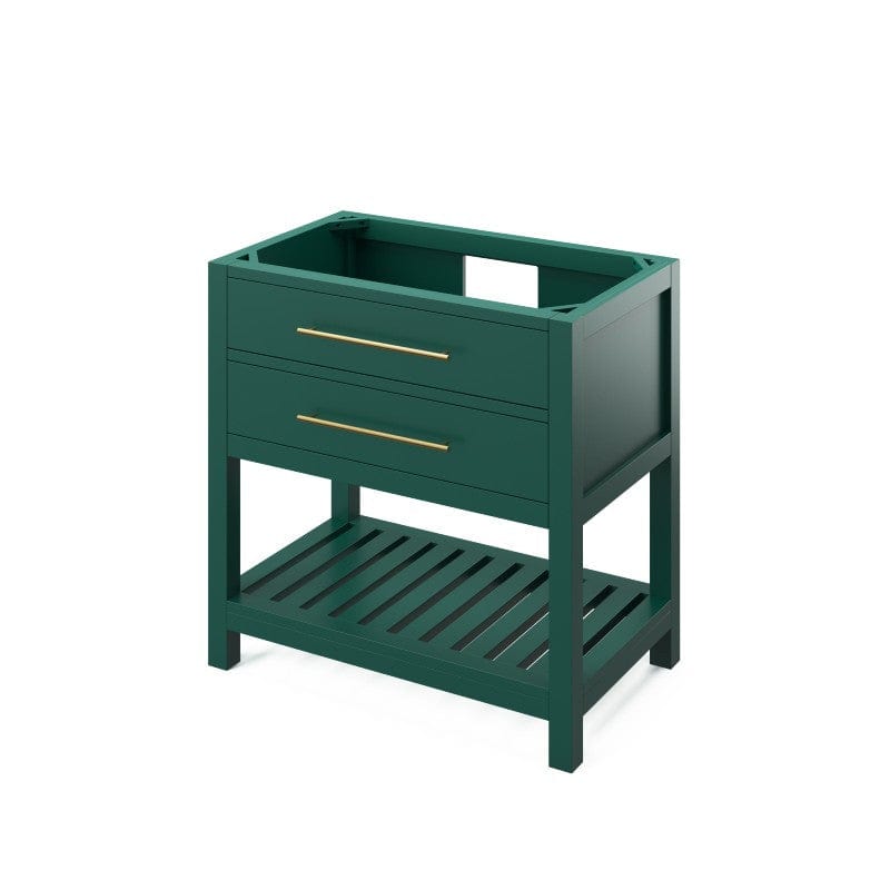 Jeffrey Alexander Wavecrest Contemporary 36" Forest Green Single Sink Vanity w/ Quartz Top