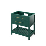 Jeffrey Alexander Wavecrest Contemporary 36" Forest Green Single Sink Vanity w/ Quartz Top