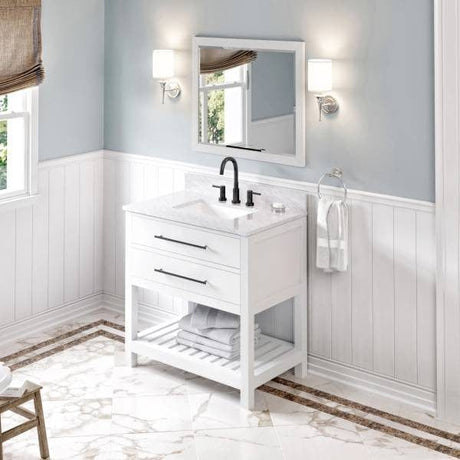 Jeffrey Alexander Wavecrest Contemporary 36" White Single Sink Vanity