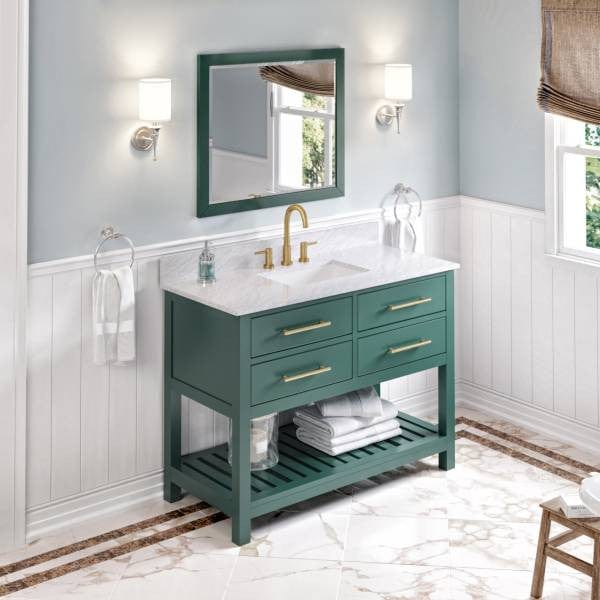 Jeffrey Alexander Wavecrest Contemporary 48" Forest Green Single Sink Vanity