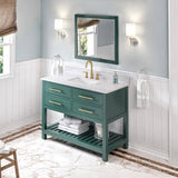 Jeffrey Alexander Wavecrest Contemporary 48" Forest Green Single Sink Vanity