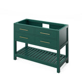 Jeffrey Alexander Wavecrest Contemporary 48" Forest Green Single Sink Vanity w/ Quartz Top