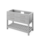 Jeffrey Alexander Wavecrest Contemporary 48" Grey Single Undermount Sink Vanity w/ Quartz Top