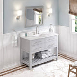 Jeffrey Alexander Wavecrest Contemporary 48" Grey Single Undermount Sink Vanity w/ Quartz Top