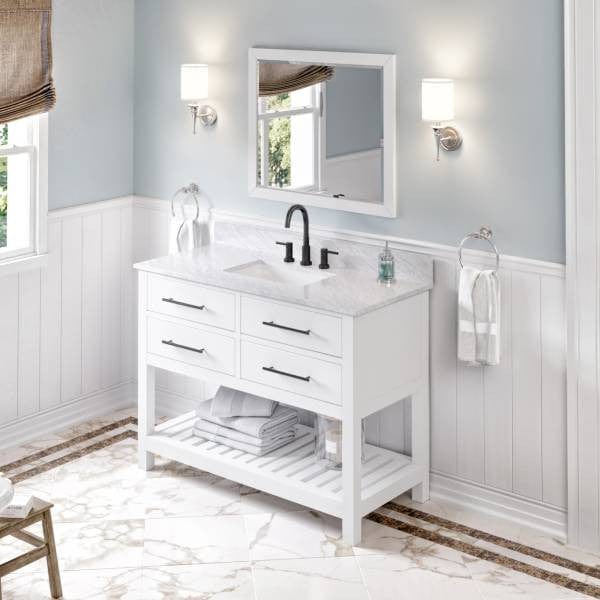 Jeffrey Alexander Wavecrest Contemporary 48" White Single Sink Vanity