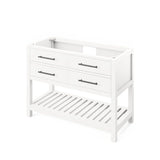 Jeffrey Alexander Wavecrest Contemporary 48" White Single Sink Vanity w/ Quartz Top