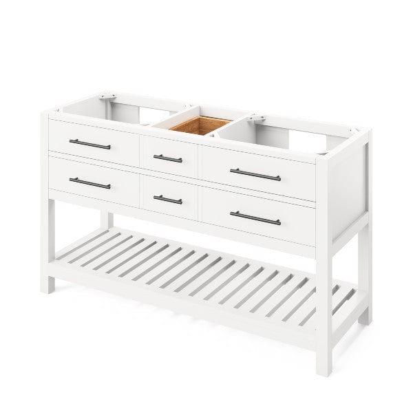 Jeffrey Alexander Wavecrest Modern 60" White Double Rectangular Sink Vanity