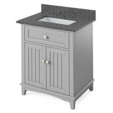 Savino Modern 30" White Single Sink Vanity, Boulder Cultured Marble Top | VKITSAV30GRBOR