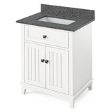 Savino Modern 30" White Single Sink Vanity, Boulder Cultured Marble Top | VKITSAV30WHBOR