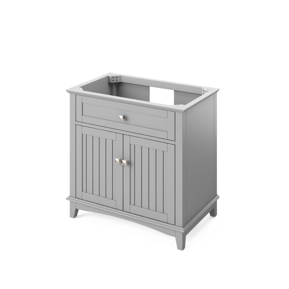 Savino Modern 36" Grey Single Sink Vanity, Steel Grey Cultured Marble Top | VKITSAV36GRSGR