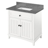 Savino Modern 36" White Single Sink Vanity, Boulder Cultured Marble Top | VKITSAV36WHBOR