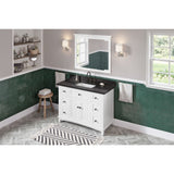 Savino Modern 48" White Single Sink Vanity, Black Granite Top | VKITSAV48WHBGR