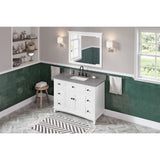 Savino Modern 48" White Single Sink Vanity, Boulder Cultured Marble Top | VKITSAV48WHBOR